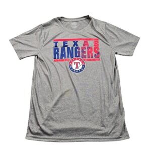 Texas Rangers Shirt Boys XL Gray MLB Baseball Genuine Merchandise Tee Youth